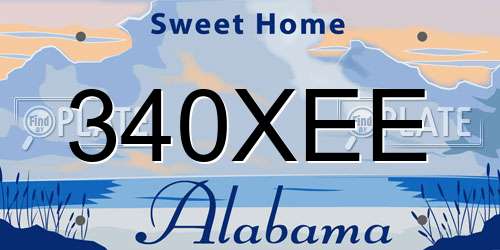 340XEE Alabama License Plate