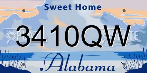 3410QW Alabama License Plate