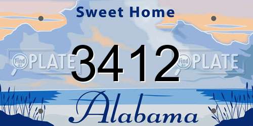 3412 Alabama License Plate
