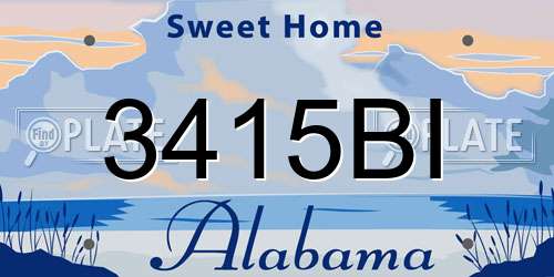 3415BI Alabama License Plate