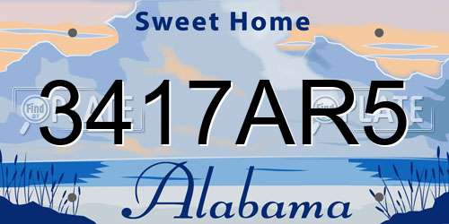 3417AR5 Alabama License Plate