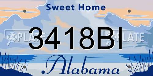 3418BI Alabama License Plate