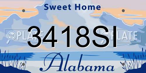 3418SI Alabama License Plate