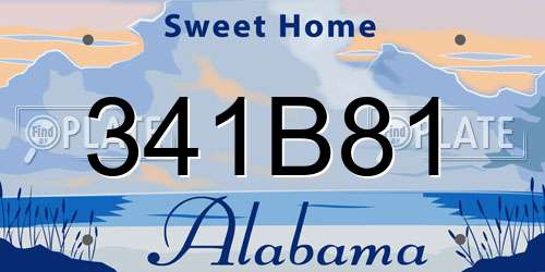 341B81 Alabama License Plate