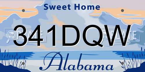 341DQW Alabama License Plate