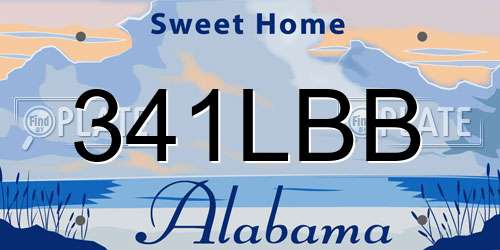 341LBB Alabama License Plate