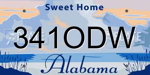 341ODW Alabama License Plate