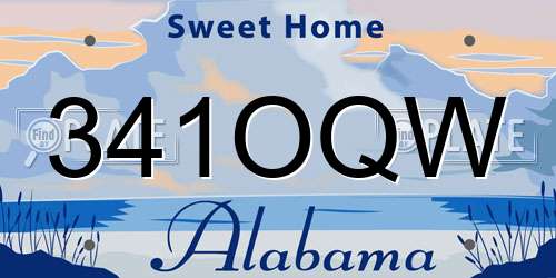 341OQW Alabama License Plate