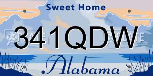 341QDW Alabama License Plate