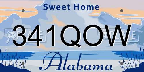 341QOW Alabama License Plate