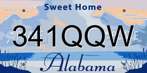 341QQW Alabama License Plate