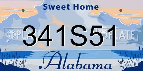 341S51 Alabama License Plate