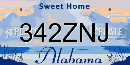 342ZNJ Alabama License Plate