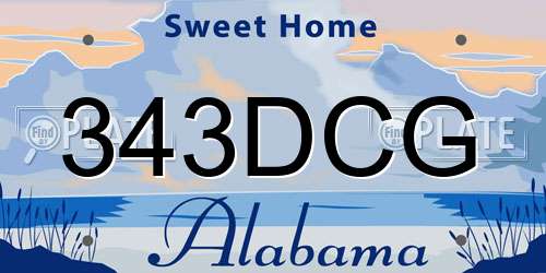 343DCG Alabama License Plate