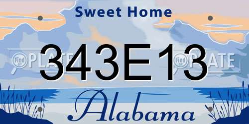 343E13 Alabama License Plate