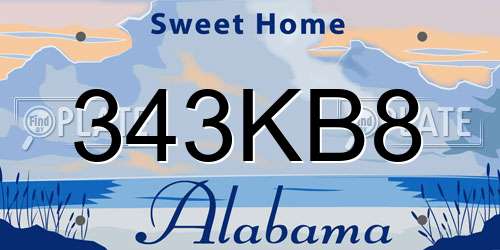 343KB8 Alabama License Plate