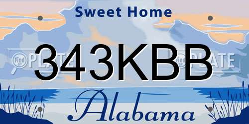 343KBB Alabama License Plate
