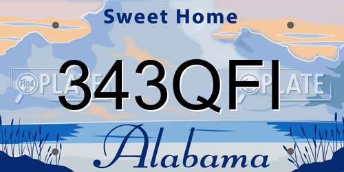 343QFI Alabama License Plate