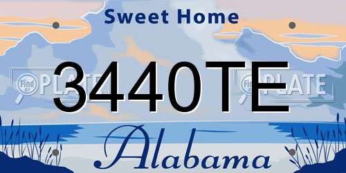3440TE Alabama License Plate