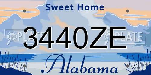 3440ZE Alabama License Plate