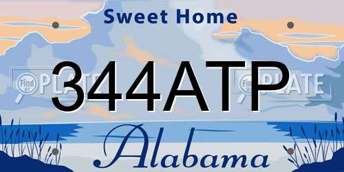 344ATP Alabama License Plate