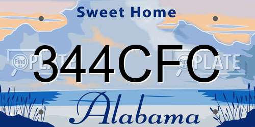 344CFC Alabama License Plate