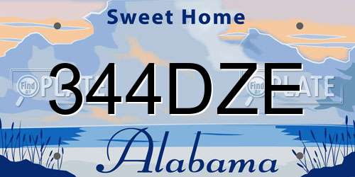 344DZE Alabama License Plate