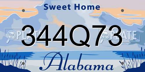344Q73 Alabama License Plate