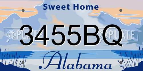 3455BQ Alabama License Plate