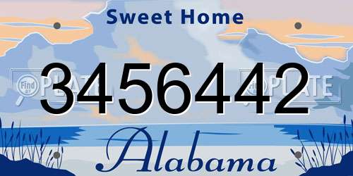 3456442 Alabama License Plate