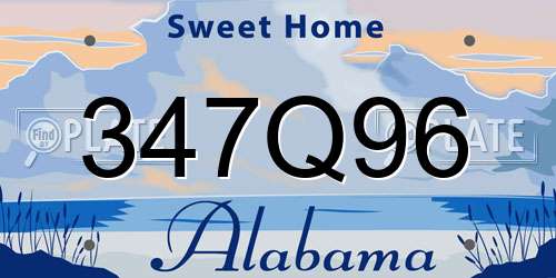 347Q96 Alabama License Plate