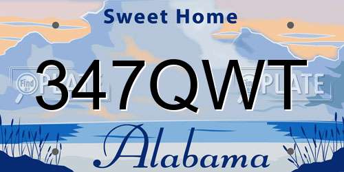 347QWT Alabama License Plate