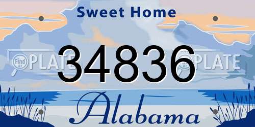 34836 Alabama License Plate