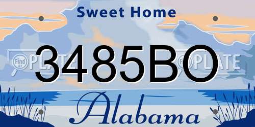 3485BO Alabama License Plate