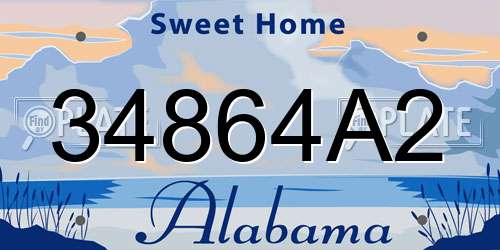 34864A2 Alabama License Plate