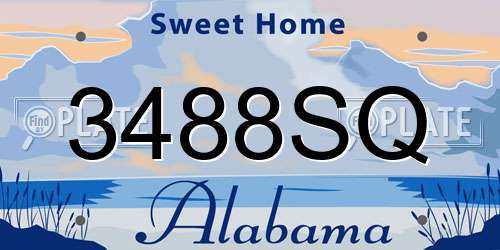 3488SQ Alabama License Plate