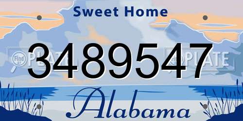3489547 Alabama License Plate