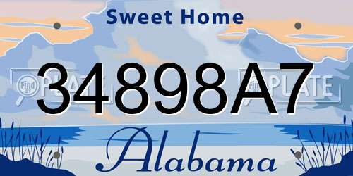 34898A7 Alabama License Plate