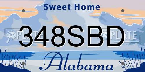 348SBD Alabama License Plate
