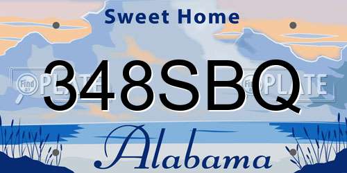 348SBQ Alabama License Plate