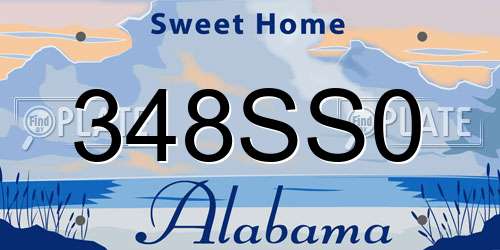 348SS0 Alabama License Plate