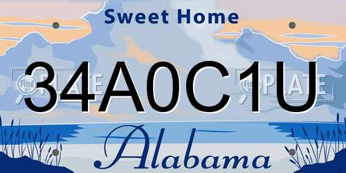 34A0C1U Alabama License Plate