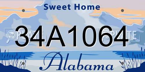34A1064 Alabama License Plate