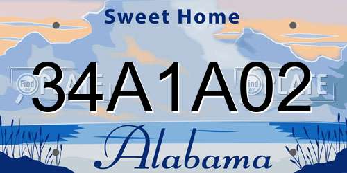 34A1A02 Alabama License Plate