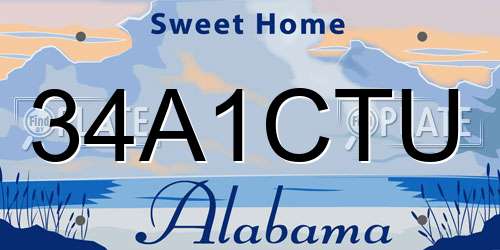 34A1CTU Alabama License Plate