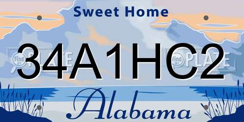 34A1HC2 Alabama License Plate