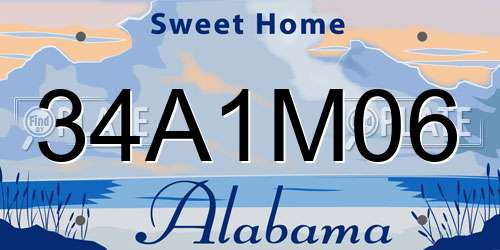 34A1M06 Alabama License Plate