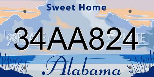 34AA824 Alabama License Plate