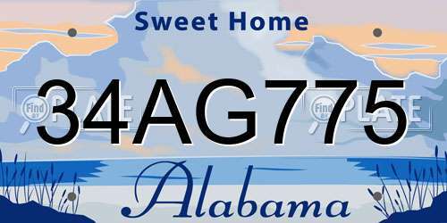 34AG775 Alabama License Plate