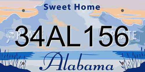 34AL156 Alabama License Plate